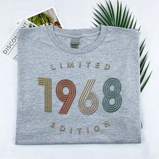 Limited Edition 1968 Embroidered T-Shirt – Sport Grey