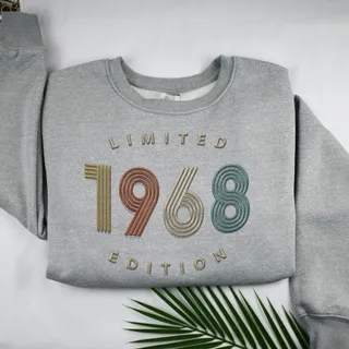 Limited Edition 1968 Embroidered Sweatshirt – Sport Grey