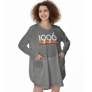 Best 1996 Birthday Pocket Dress – Grey
