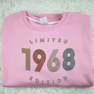 Limited Edition 1968 Embroidered Sweatshirt – Pink