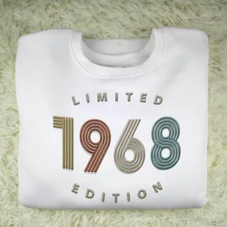 Limited Edition 1968 Embroidered Sweatshirt – White