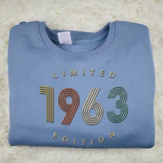 Limited Edition 1963 Embroidered Sweatshirt – Blue