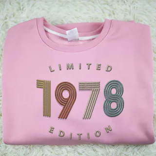 Limited Edition 1978 Embroidered Sweatshirt – Pink