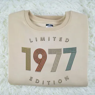 Limited Edition 1977 Embroidered Sweatshirt – Khaki