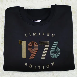Limited Edition 1976 Embroidered Sweatshirt – Black