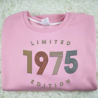 Limited Edition 1975 Embroidered Sweatshirt – Pink