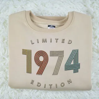 Limited Edition 1974 Embroidered Sweatshirt – Khaki