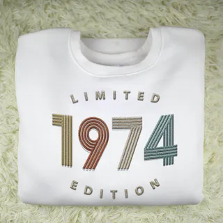 Limited Edition 1974 Embroidered Sweatshirt – White