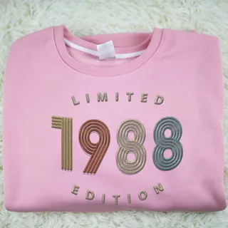 Limited Edition 1988 Embroidered Sweatshirt – Pink