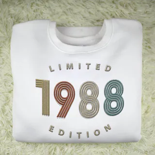 Limited Edition 1988 Embroidered Sweatshirt – White
