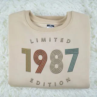 Limited Edition 1987 Embroidered Sweatshirt – Khaki