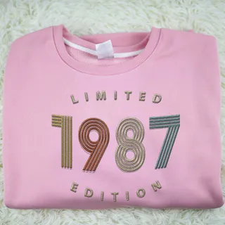 Limited Edition 1987 Embroidered Sweatshirt – Pink