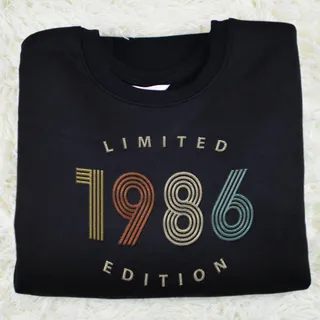 Limited Edition 1986 Embroidered Sweatshirt – Black