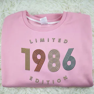Limited Edition 1986 Embroidered Sweatshirt – Pink