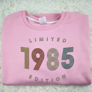 Limited Edition 1985 Embroidered Sweatshirt – Pink
