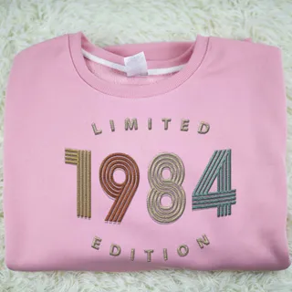 Limited Edition 1984 Embroidered Sweatshirt – Pink