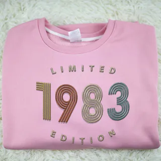 Limited Edition 1983 Embroidered Sweatshirt – Pink