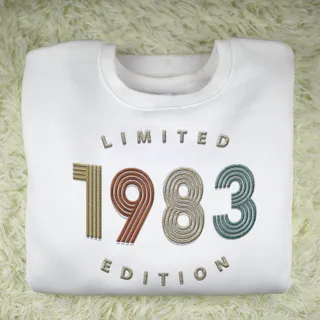 Limited Edition 1983 Embroidered Sweatshirt – White