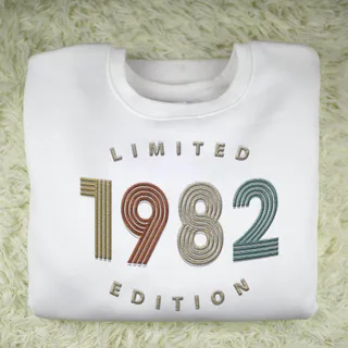Limited Edition 1982 Embroidered Sweatshirt – White