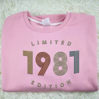 Limited Edition 1981 Embroidered Sweatshirt – Pink