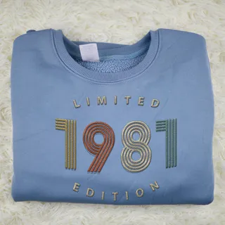 Limited Edition 1981 Embroidered Sweatshirt – Blue