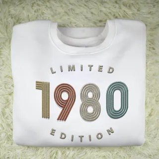 Limited Edition 1980 Embroidered Sweatshirt – White