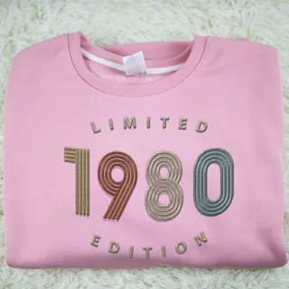 Limited Edition 1980 Embroidered Sweatshirt – Pink