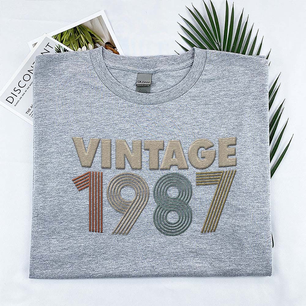 Vintaged 1987 Embroidered T-Shirt - variant image 1