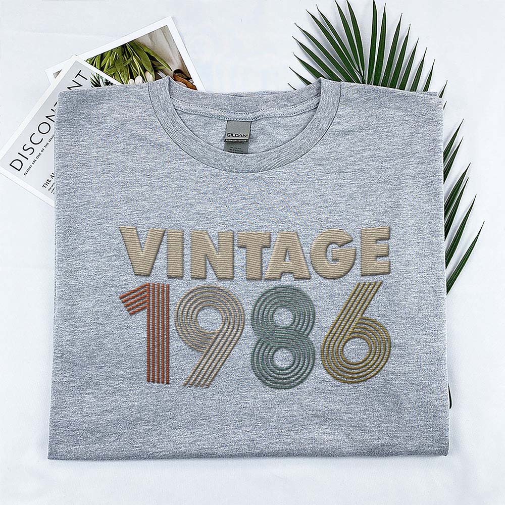 Vintaged 1986 Embroidered T-Shirt - variant image 1