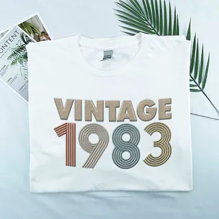 Vintaged 1983 Embroidered T-Shirt – White