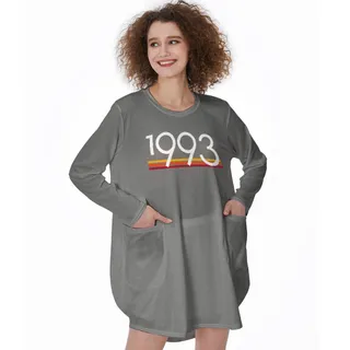 Best 1993 Birthday Pocket Dress – Grey