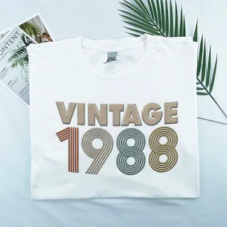 Vintaged 1988 Embroidered T-Shirt – White