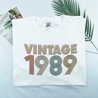 Vintaged 1989 Embroidered T-Shirt – White