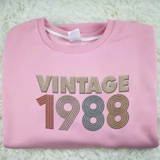 Vintaged 1988 Embroidered Sweatshirt – Pink