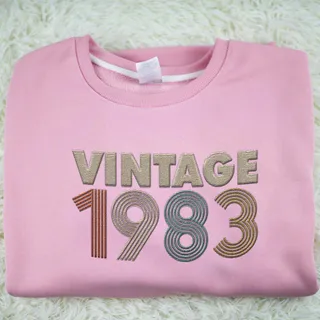 Vintaged 1983 Embroidered Sweatshirt – Pink