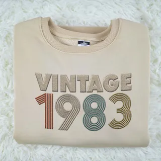 Vintaged 1983 Embroidered Sweatshirt – Khaki
