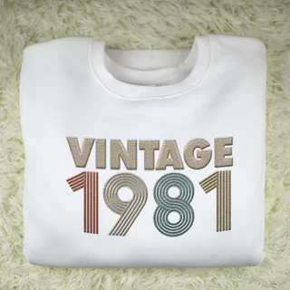 Vintaged 1981 Embroidered Sweatshirt – White