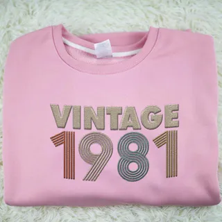 Vintaged 1981 Embroidered Sweatshirt – Pink