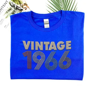 Vintaged 1966 Embroidered T-Shirt – Navy
