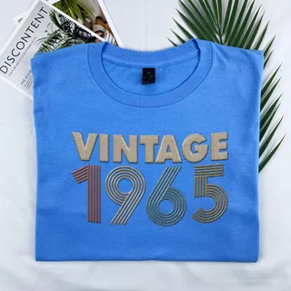 Vintaged 1965 Embroidered T-Shirt – Royal