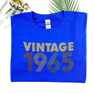 Vintaged 1965 Embroidered T-Shirt – Navy