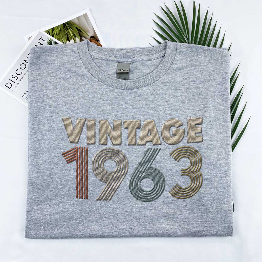 Vintaged 1963 Embroidered T-Shirt - variant image 1