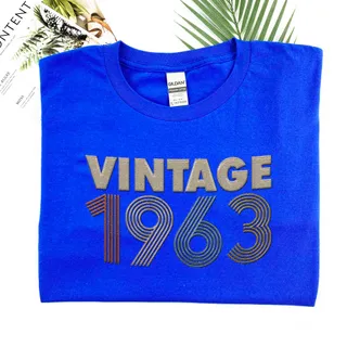 Vintaged 1963 Embroidered T-Shirt – Navy