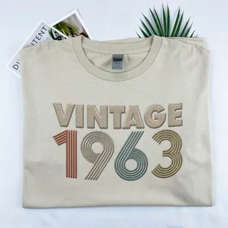 Vintaged 1963 Embroidered T-Shirt – Khaki