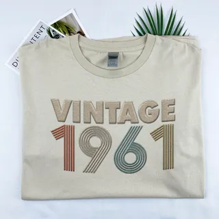 Vintaged 1961 Embroidered T-Shirt – Khaki