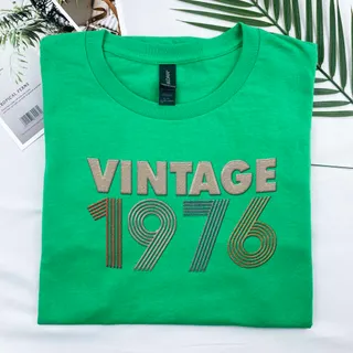 Vintaged 1976 Embroidered T-Shirt – Irish Green