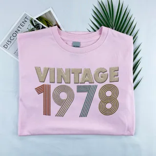Vintaged 1978 Embroidered T-Shirt – Pink