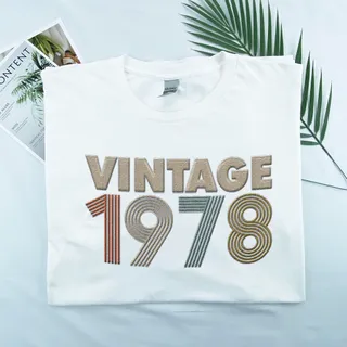 Vintaged 1978 Embroidered T-Shirt – White