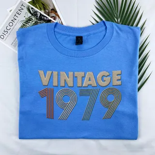 Vintaged 1979 Embroidered T-Shirt – Royal