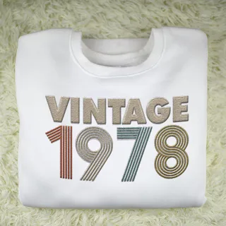 Vintaged 1978 Embroidered Sweatshirt – White